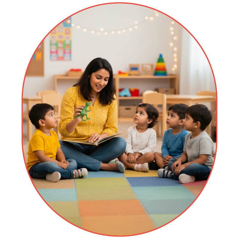 Teacher with toddlers